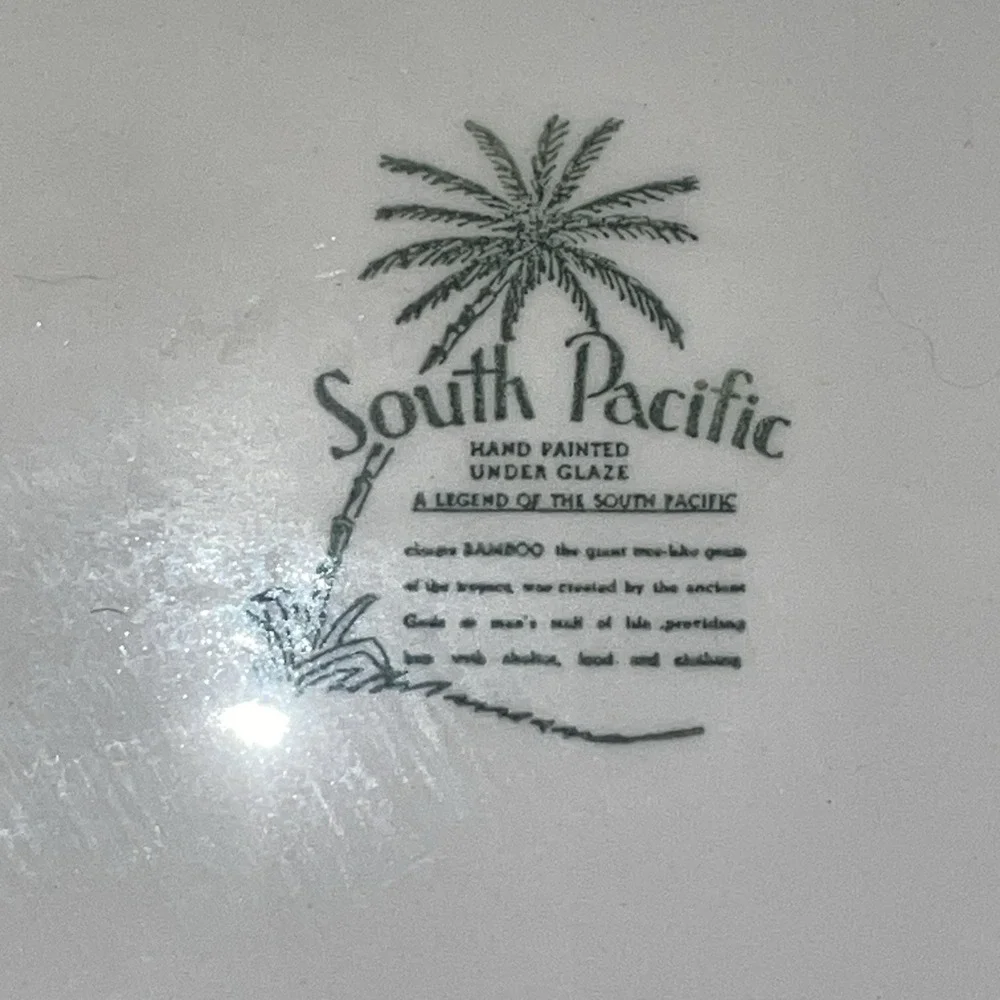 Stetson‎ MCM Hand Painted South Pacific Serving Platter & 9.5